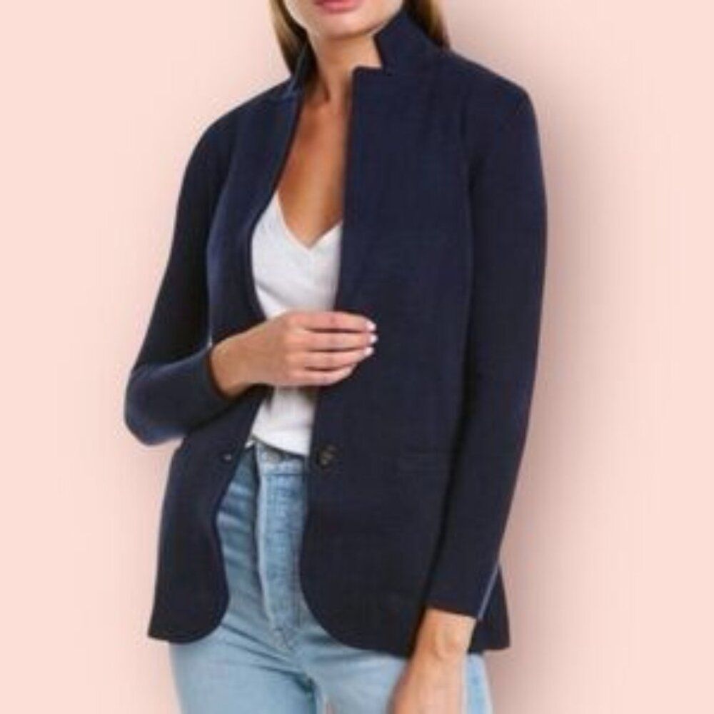 J. Crew Navy Knit Blazer Sz XS